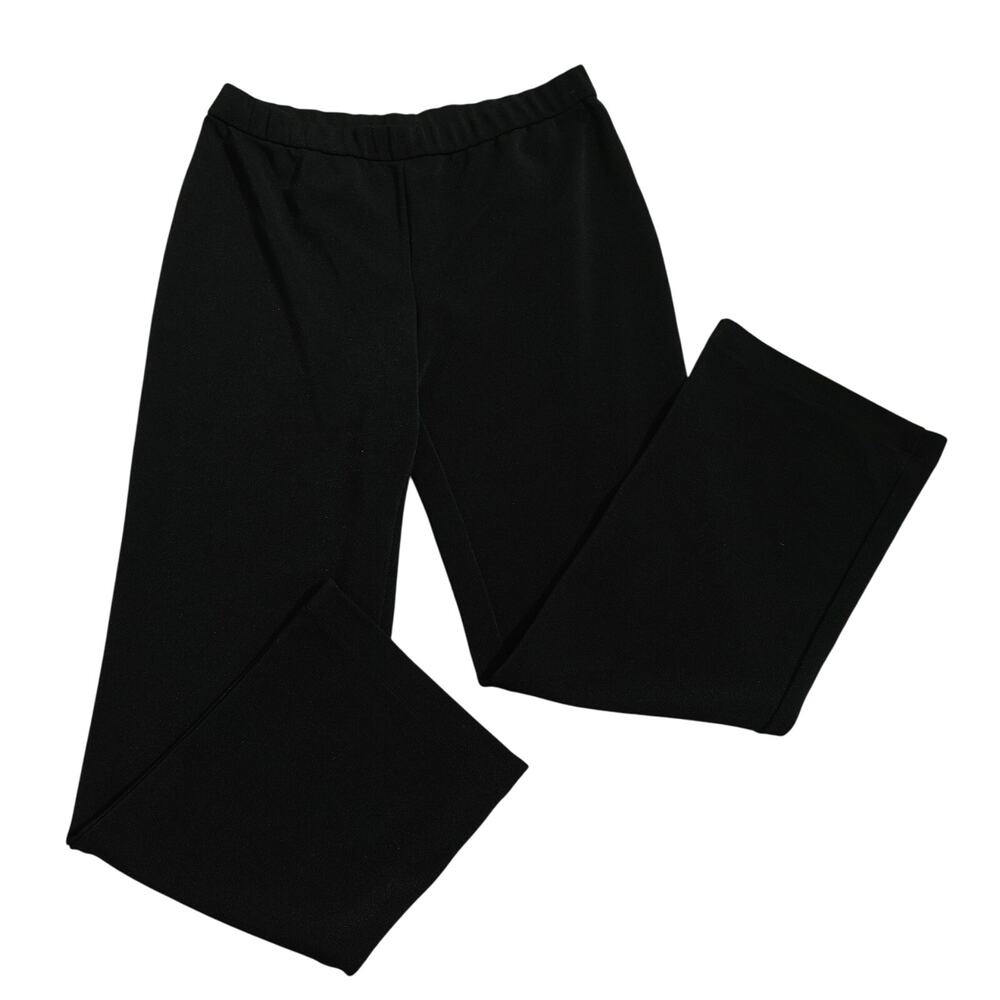 Chico's Travelers Womens Pull On Pants Elastic Waist Straight Leg Black Sz 1 / M